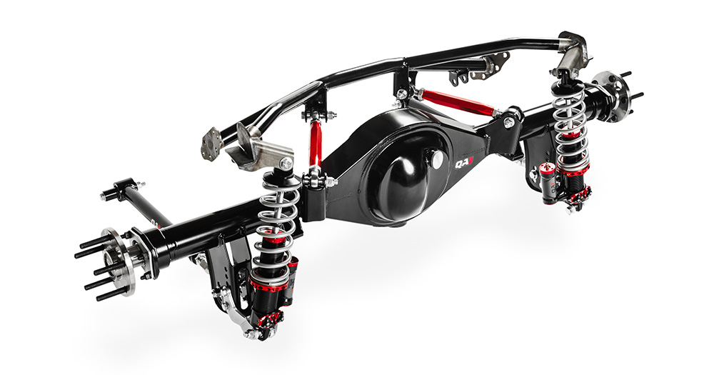QA1's4-link kit for the Chevrolet Nova can be optioned with a Ford 9-inch rearend kit with 31-spline axles for a complete, bolt-in solution. QA1's4-link kit for the Chevrolet Nova can be optioned with a Ford 9-inch rearend kit with 31-spline axles for a complete, bolt-in solution.