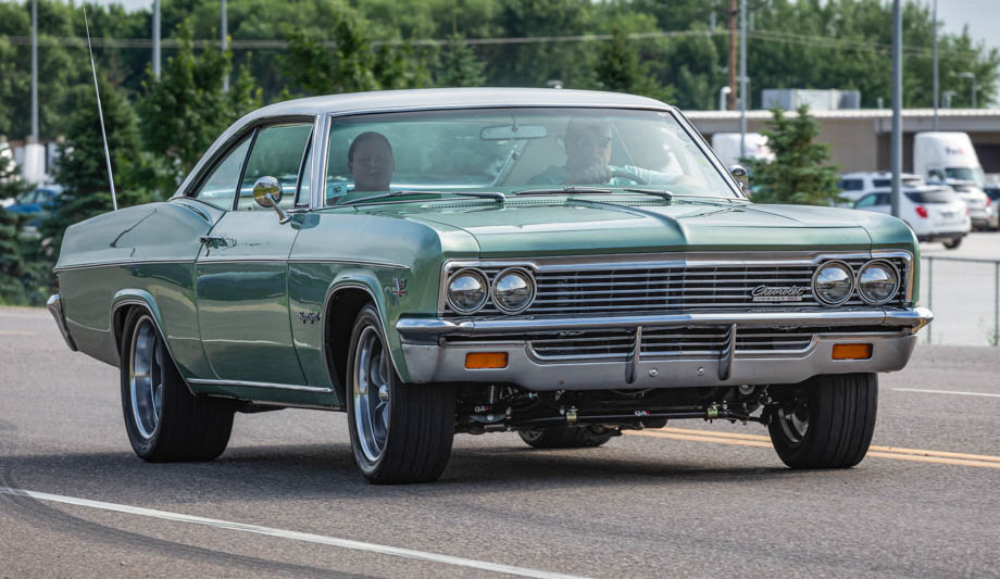 Chevy Impala’s double adjustable coil-over shocks fine-tuned for optimal street and track performance. Chevy Impala’s double adjustable coil-over shocks fine-tuned for optimal street and track performance.