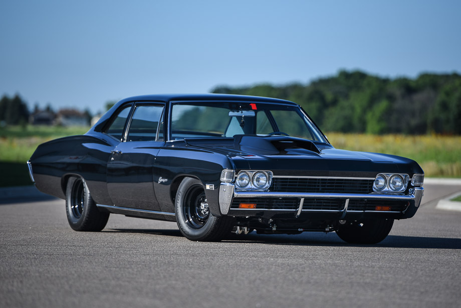 Black 1968 Chevrolet Biscayne featuring QA1 suspension and a big-block Chevrolet engine. Black 1968 Chevrolet Biscayne featuring QA1 suspension and a big-block Chevrolet engine.