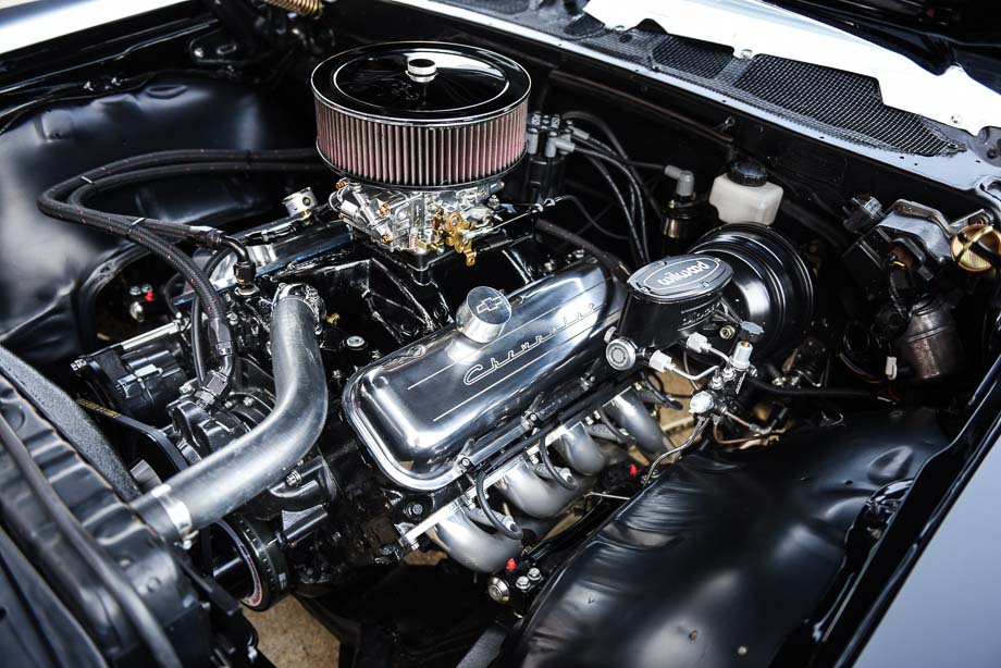 The big block Chevrolet engine in a 1968 Chevrolet Biscayne with QA1 suspension components. The big block Chevrolet engine in a 1968 Chevrolet Biscayne with QA1 suspension components.