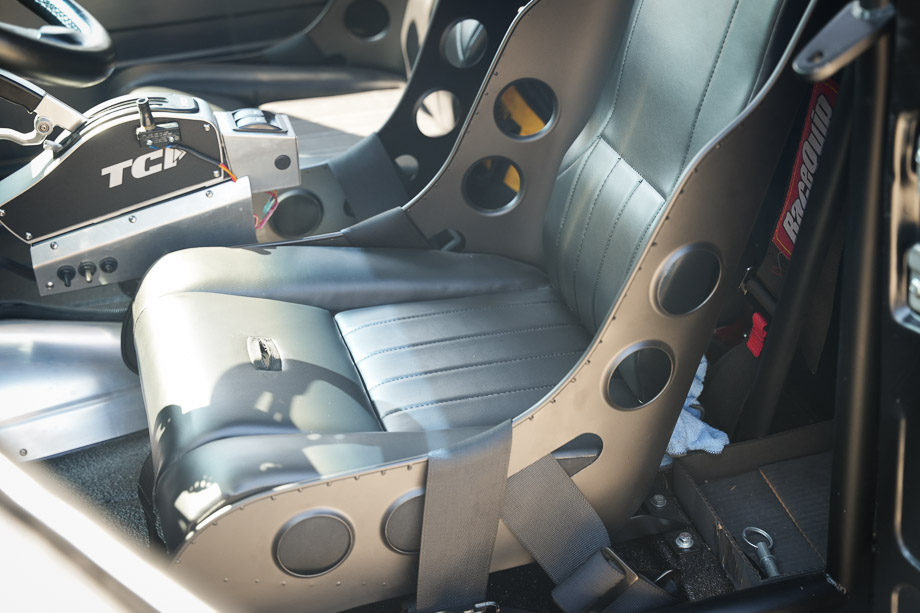 Interior of Rob McPherson’s Chevy 3100 with custom bomber seats and aluminum door panels. Interior of Rob McPherson’s Chevy 3100 with custom bomber seats and aluminum door panels.